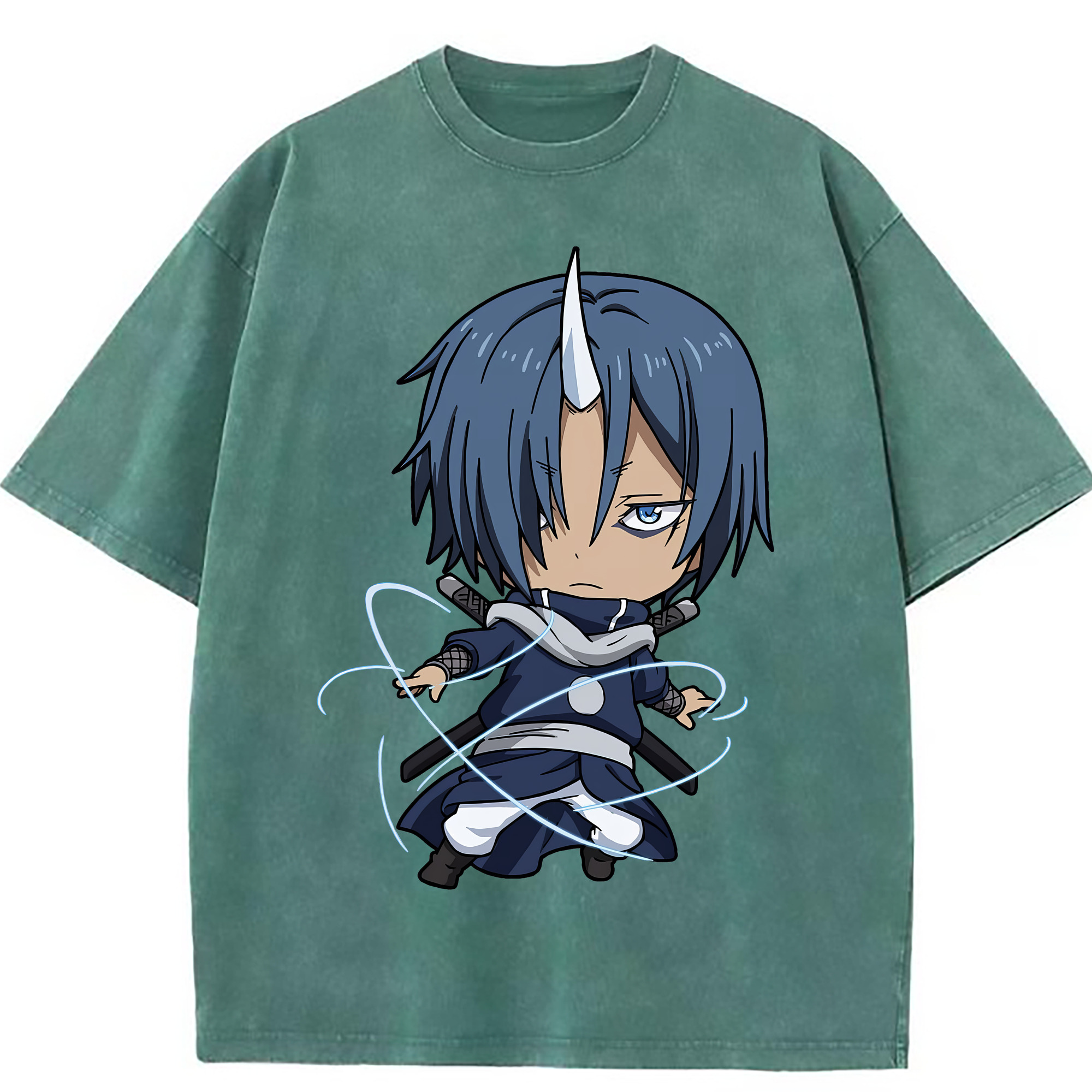 （画像用） 転スラ Regarding Reincarnated to Slime 綿100% ヴィンテージ風 半袖Tシャツ（フロントプリント）